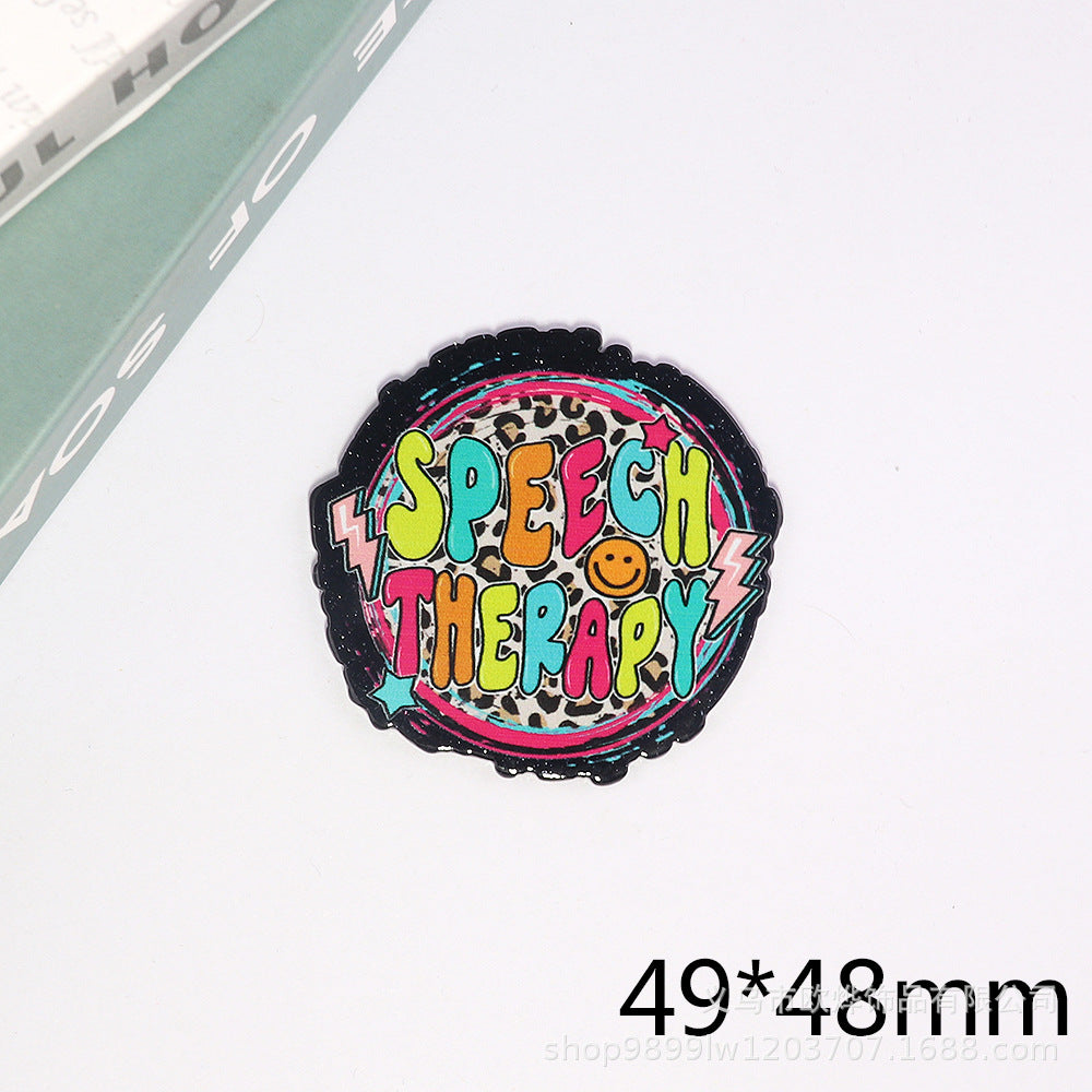 Wholesale 10pcs powder cartoon letter beverage love bag jewelry acrylic pin DIY patch accessories